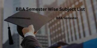 BBA Semester Wise Subject List